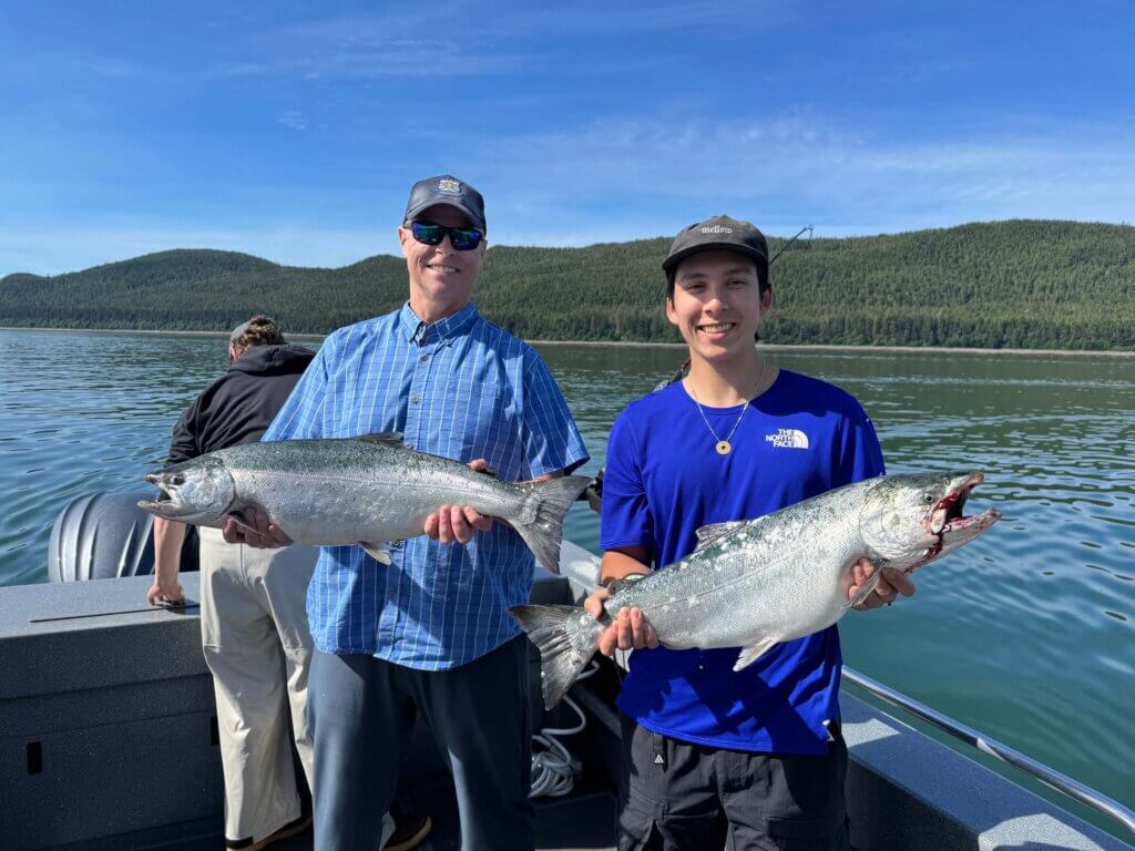 Coho salmon fishing charter in Juneau, Alaska